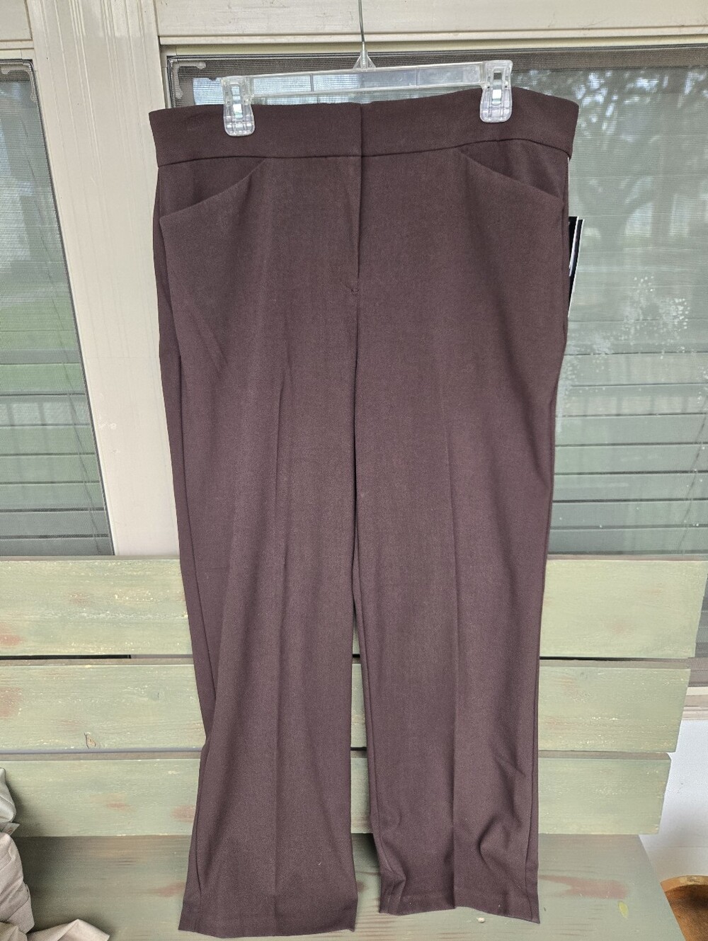 Briggs Women's Curvy Fit Dress Pants Wirh Slimming Effect Sz 14 NWT Brown